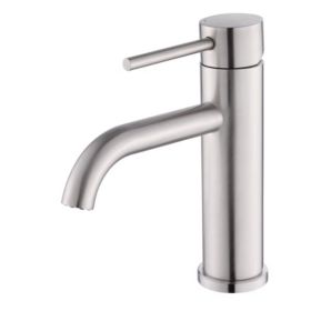 Single Handle Bathroom Faucet Lavatory Faucet Stainless Steel Single Hole-T10, Brushed Nickel[Unable to ship on weekends,usps/fedex]
